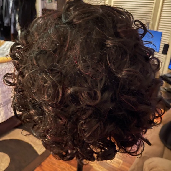 Cute and Curly Burgundy and Black Wig - Picture 2 of 5